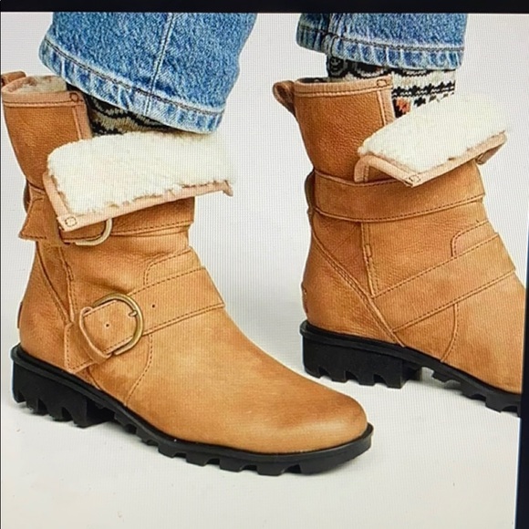 SOREL PHOENIX MOTO COZY US 7.5 Women's Tan Suede Winter Warm Casual Outdoor New - Picture 11 of 12
